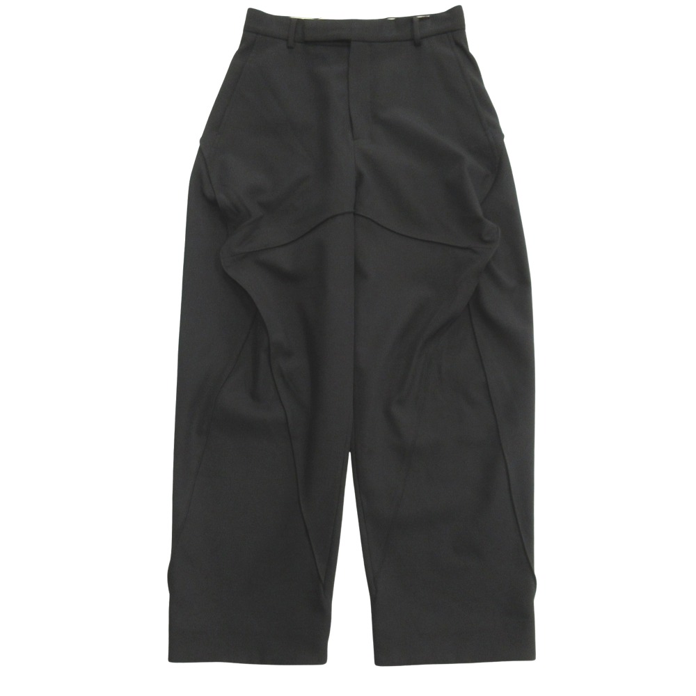 【中古】良品 CORNERSTONE コーナーストーン 23aw Tapered Baggy Pants テーパード バギー パンツ ワイド バルーン 立体裁断 46 黒 ブラック メンズ Re：MODE ブランド古着のリモード