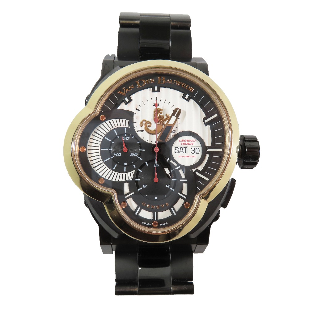 【中古】良品 VAN DER BAUWEDE ヴァンデルボーヴェデ レジェンドライダー クロノグラフ 自動巻き 腕時計 ウォッチ ブラック ゴールド メンズ Re：MODE ブランド古着のリモード｜Re：MODE　ブランド古着のリモード