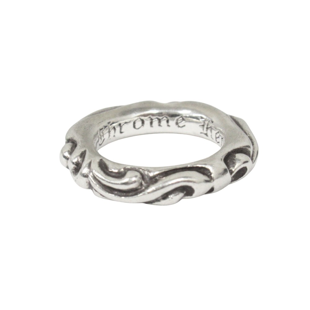 【中古】美品 CHROME HEARTS クロムハーツ スクロールバンド リング 指輪 アクセサリー SV925 約9号 シルバー メンズ レディース Re：MODE ブランド古着のリモード｜Re：MODE　ブランド古着のリモード