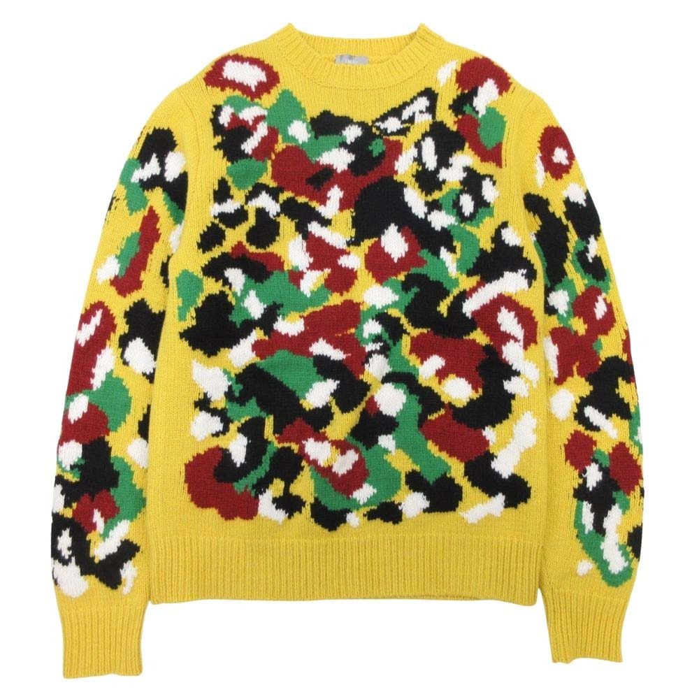 【中古】未使用 DIOR HOMME ディオールオム 21aw ピータードイグ カシミヤ100％ ジャガード ニット セーター トップス L 黄色 メンズ Re：MODE ブランド古着のリモード｜Re：MODE　ブランド古着のリモード