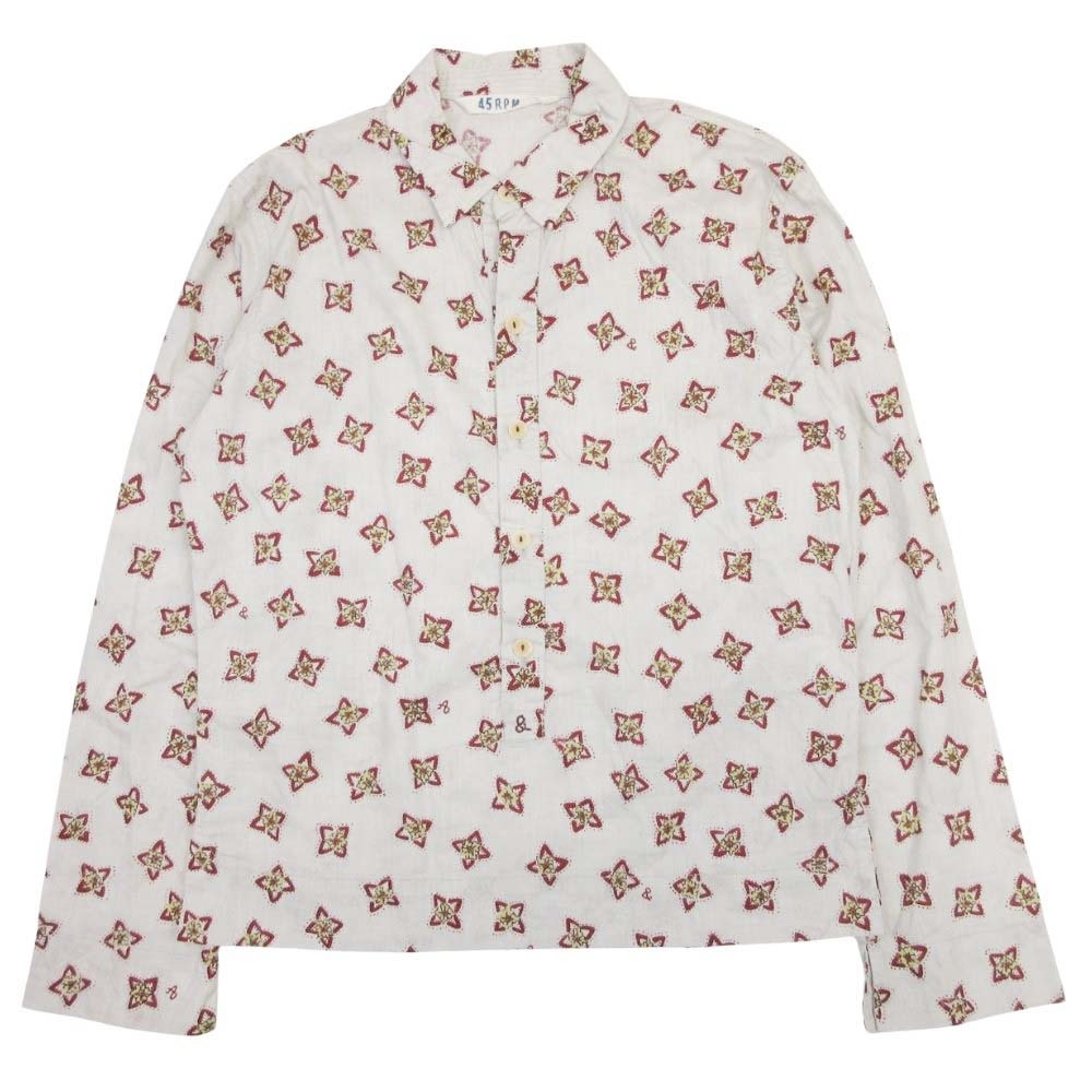 【中古】美品 45R 45rpm フォーティファイブアールピーエム 総柄 花柄 シャツ カットソー トップス コットン プルオーバー 3 グレージュ レディース Re:MODE ブランド古着のリモード|Re:MODE ブランド古着のリモード