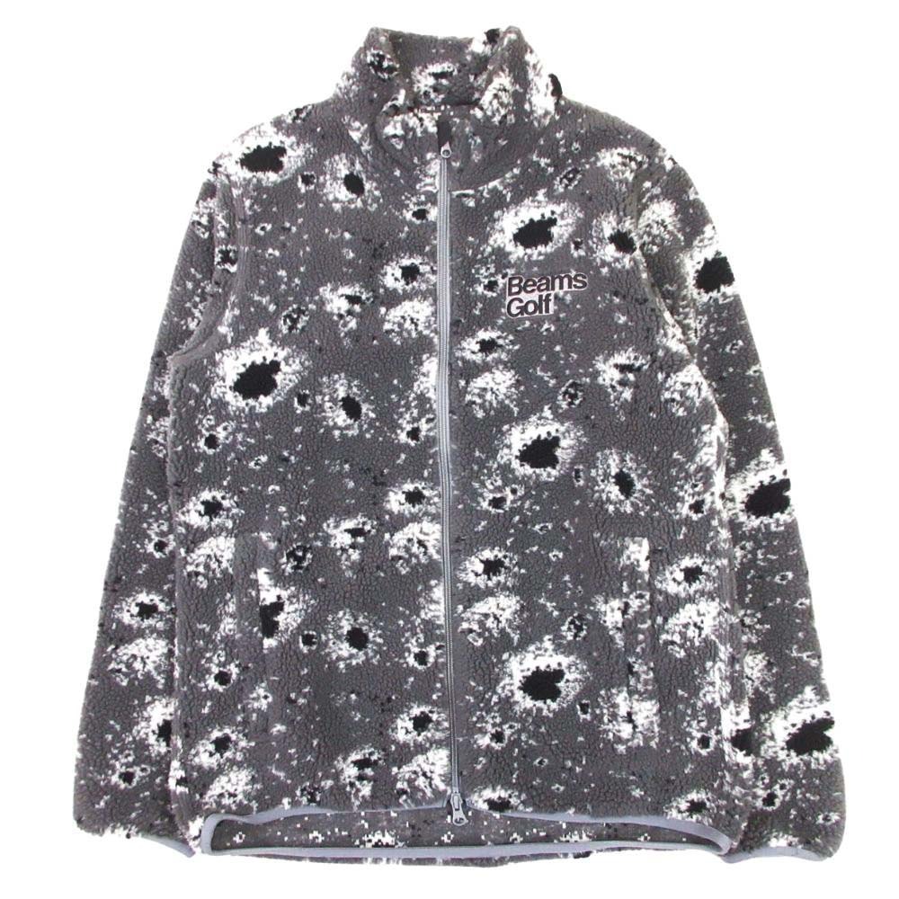 【中古】美品 BEAMS GOLF ビームスゴルフ スペース ボアフリース ジャケット ブルゾン アウター ダブルジップ 総柄 ゴルフウェア L グレー メンズ Re：MODE ブランド古着のリモード｜Re：MODE　ブランド古着のリモード