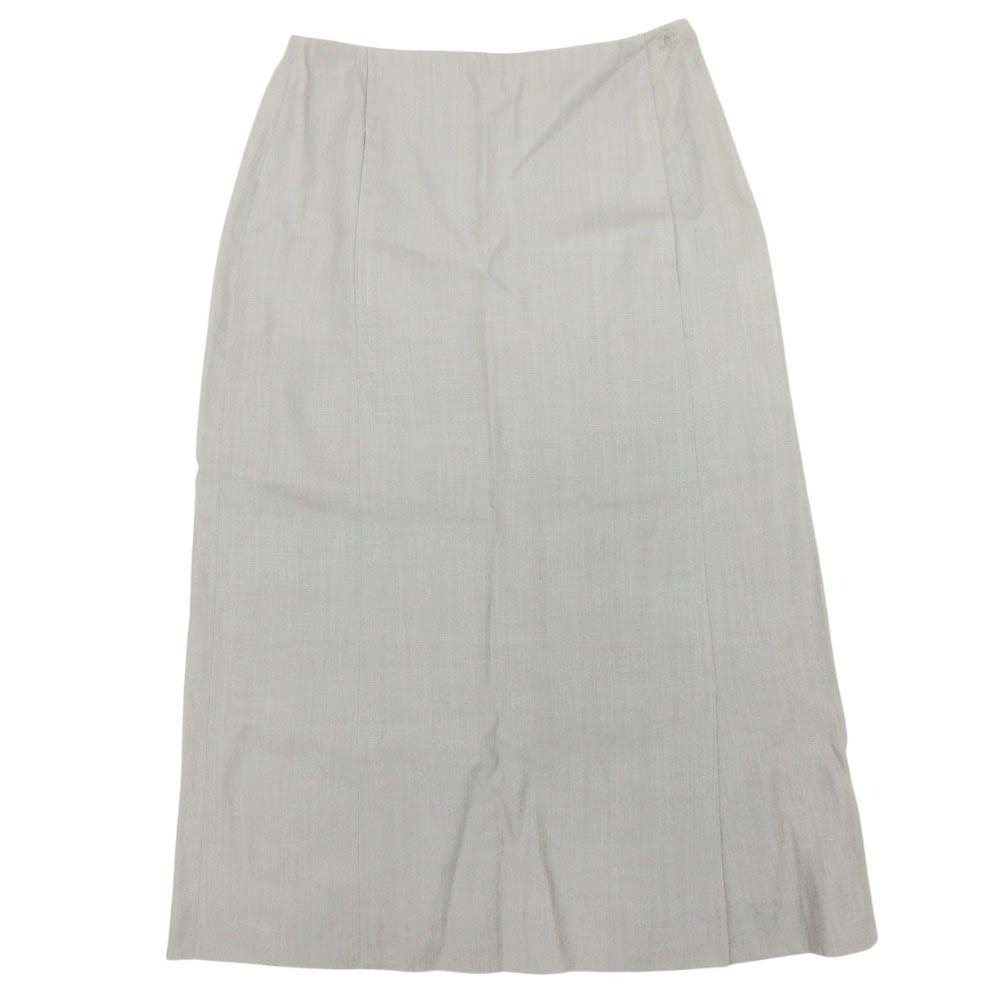 【中古】美品 CHANEL BOUTIQUE シャネルブティック 99ss 90s vintage ココマーク リネン地 ミモレスカート セミフレア 38 グレー レディース Re：MODE ブランド古着のリモード｜Re：MODE　ブランド古着のリモード