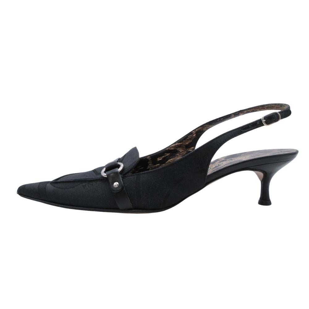 【中古】良品 DOLCE&GABBANA ドルチェアンドガッバーナ バックストラップ パンプス ロゴジャガード シューズ 37.5/24.0 ブラック レディース Re：MODE ブランド古着のリモード｜Re：MODE　ブランド古着のリモード