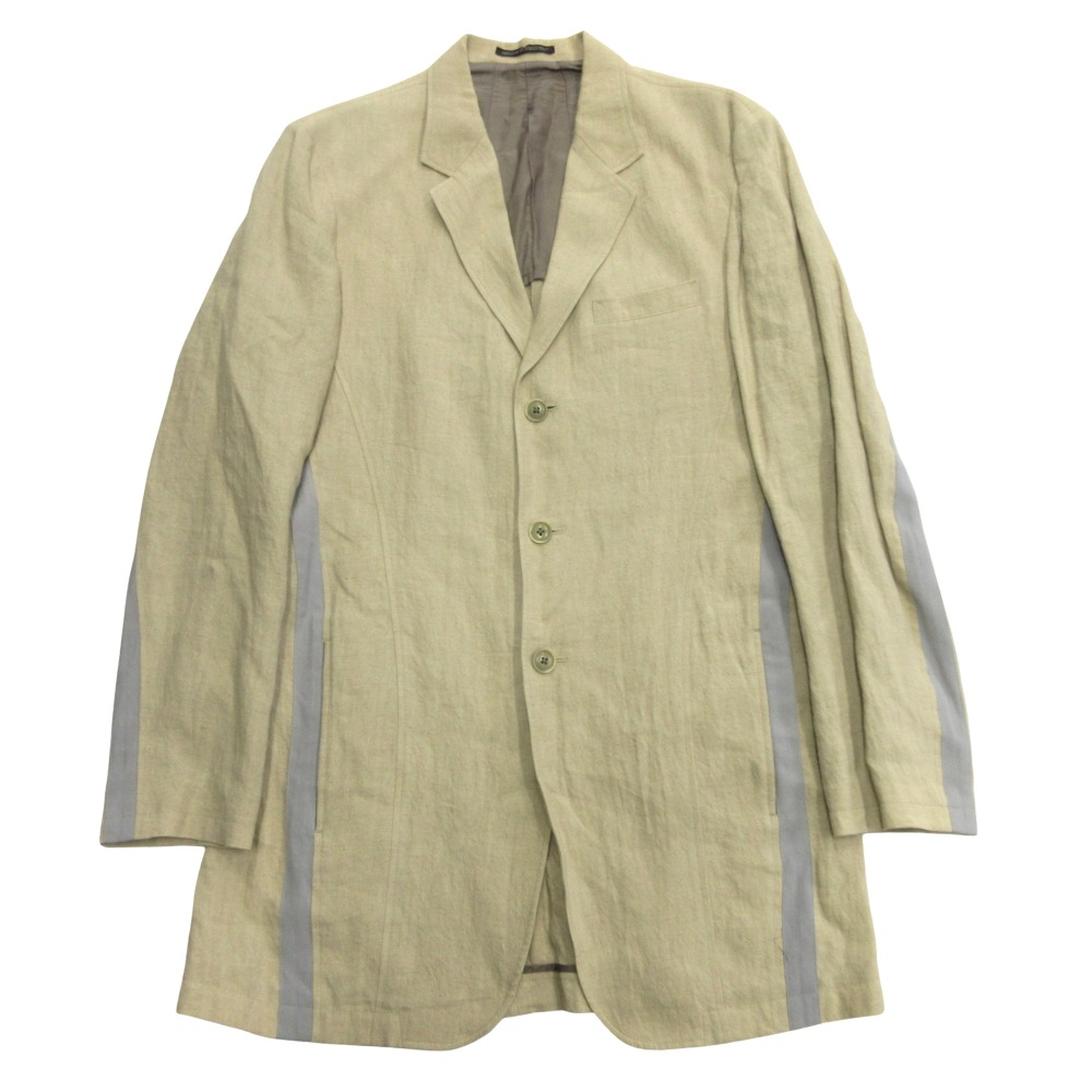 【中古】美品 Yohji Yamamoto POUR HOMME ヨウジヤマモトプールオム 16ss テーラード ジャケット リネン ランウェイ着用アイテム 3 ベージュ メンズ Re：MODE ブランド古着のリモード｜Re：MODE　ブランド古着のリモード
