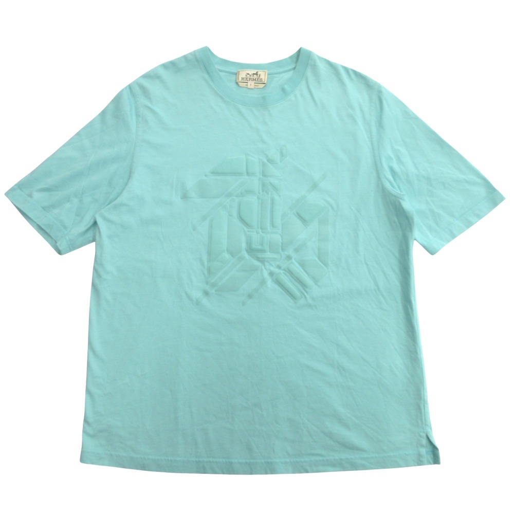 【中古】良品 HERMES エルメス Chevaux en Symetrie シュヴォー アン シンメトリー Tシャツ カットソー パッチ S 青 ブルー メンズ Re：MODE ブランド古着のリモード｜Re：MODE　ブランド古着のリモード 29,998円