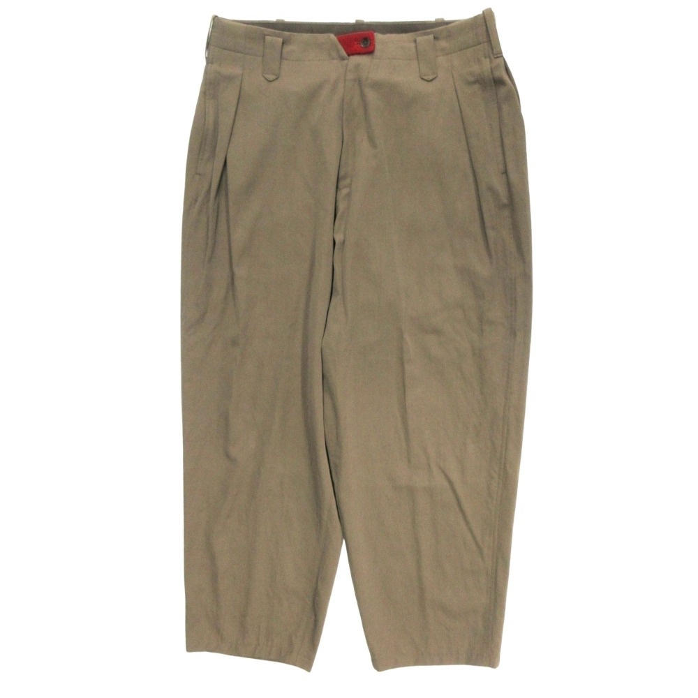 【中古】美品 Yohji Yamamoto POUR HOMME ヨウジヤマモトプールオム 17AW フランネルウール ワイド パンツ ボトムス テーパード 4 カーキ メンズ Re:MODE ブランド古着のリモード|Re:MODE ブランド古着のリモード