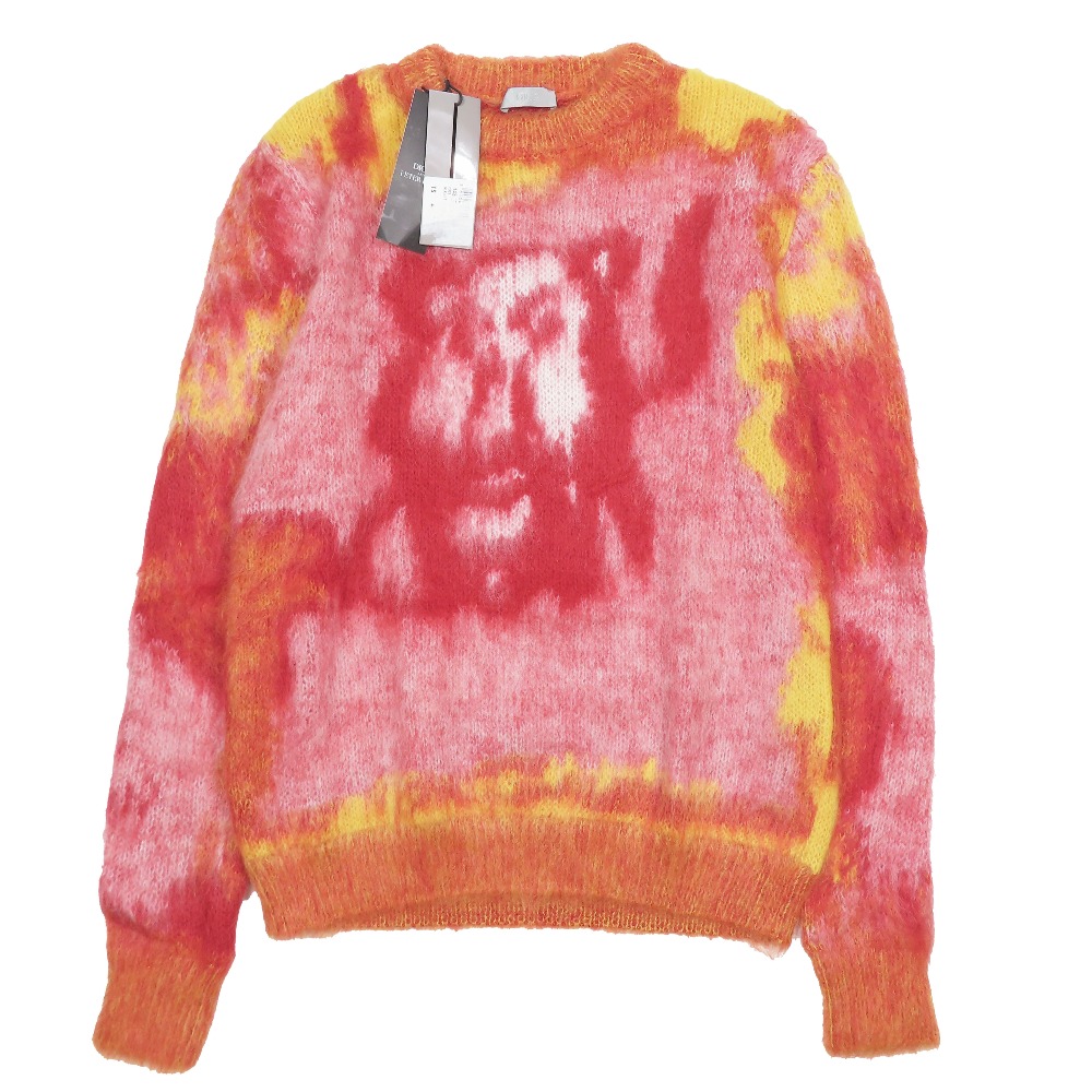 【中古】未使用 DIOR ディオール &times; PETER DOIG ピーター・ドイグ 21AW ピータードイグ モヘアブレンド エアブラシライオン ニット セーター S 赤 メンズ Re：MODE ブランド古着のリモード｜Re：MODE　ブランド古着のリモード