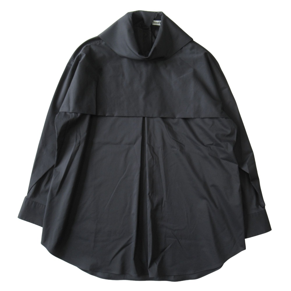【中古】未使用 ISSEY MIYAKE イッセイミヤケ 23AW クレスト シャツ カットソー 長袖 プルオーバー ランウェイ着用モデル サイズ2 黒 ブラック メンズ Re:MODE ブランド古着のリモード|Re:MODE ブランド古着のリモード