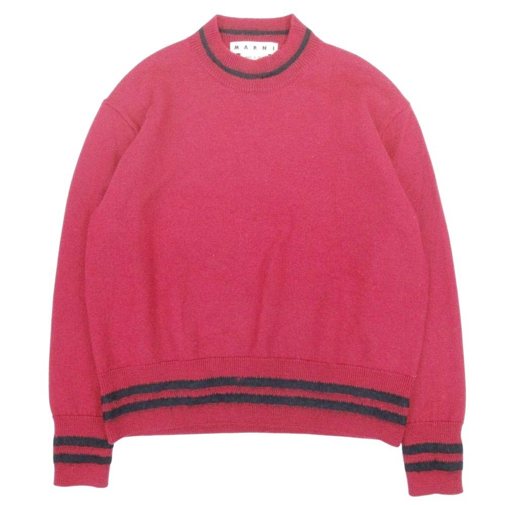 【中古】美品 MARNI マルニ 17aw Wool Mohair Knit ウールモヘア セーター ニット プルオーバー トップス 長袖 モックネック 48 赤 レッド メンズ Re:MODE ブランド古着のリモード|Re:MODE ブランド古着のリモード