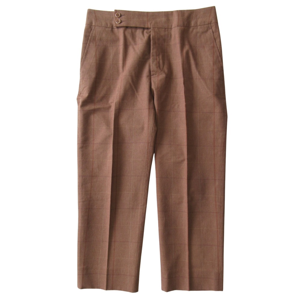 【中古】美品 MARNI マルニ チェック スリム クロップド スラックス パンツ サイズ40 茶 ブラウン レディース Re：MODE ブランド古着のリモード｜Re：MODE　ブランド古着のリモード