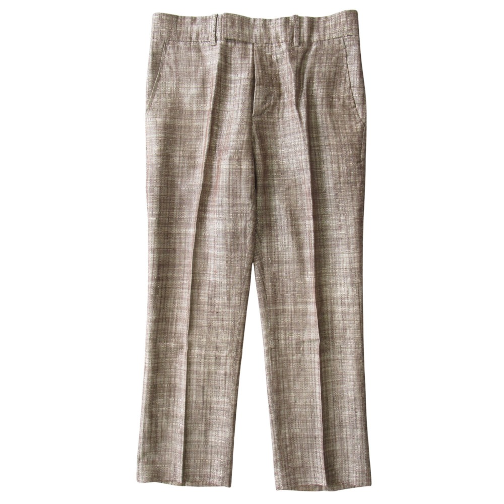 【中古】良品 MARNI マルニ シルク リネン スラックス パンツ サイズ40 ブラウン/ホワイト レディース Re：MODE ブランド古着のリモード｜Re：MODE　ブランド古着のリモード