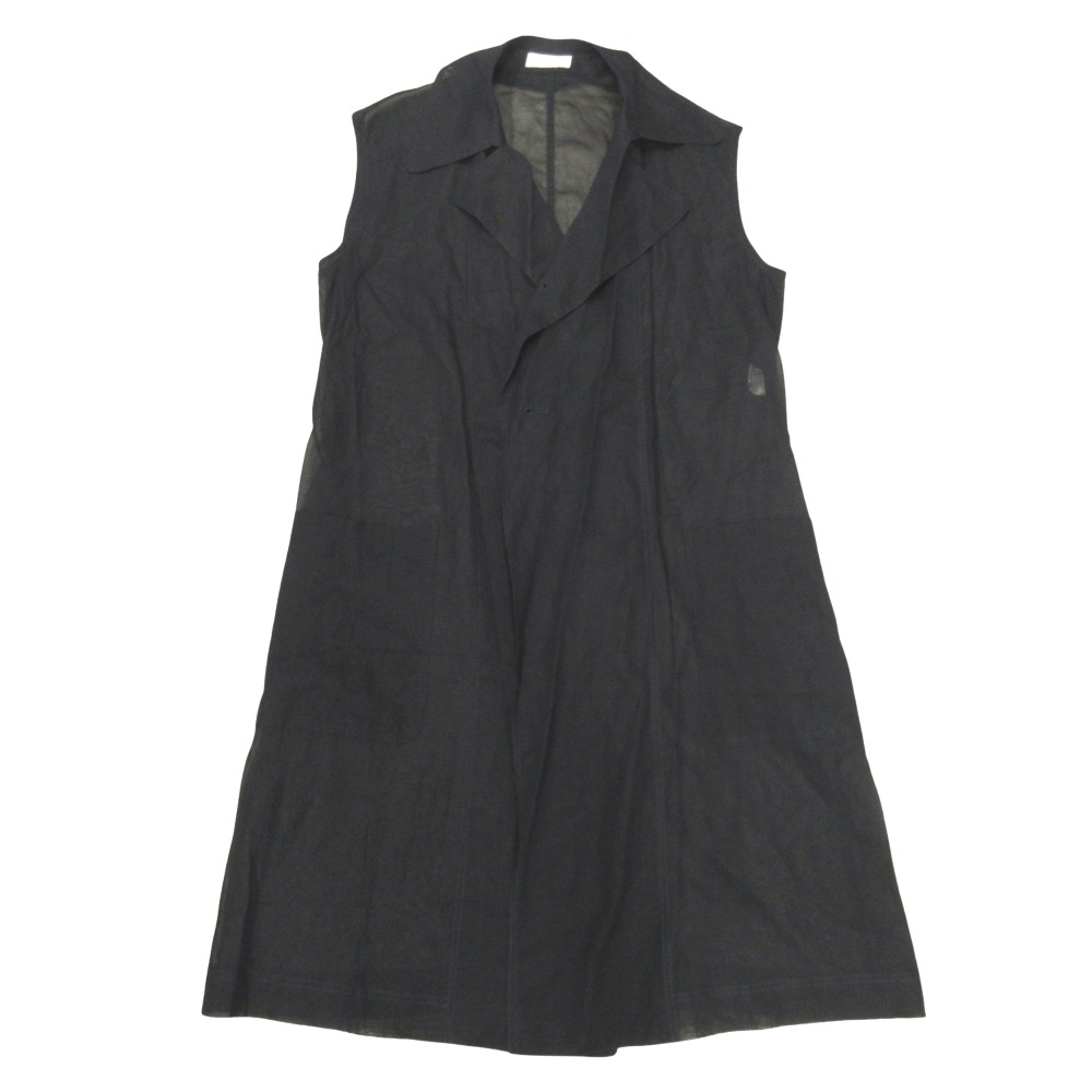 【中古】美品 DRIES VAN NOTEN ドリスヴァンノッテン シアー ロング ジレ ベスト ノースリーブ コート ジャケット シースルー XS ネイビー レディース Re:MODE ブランド古着のリモード|Re:MODE ブランド古着のリモード