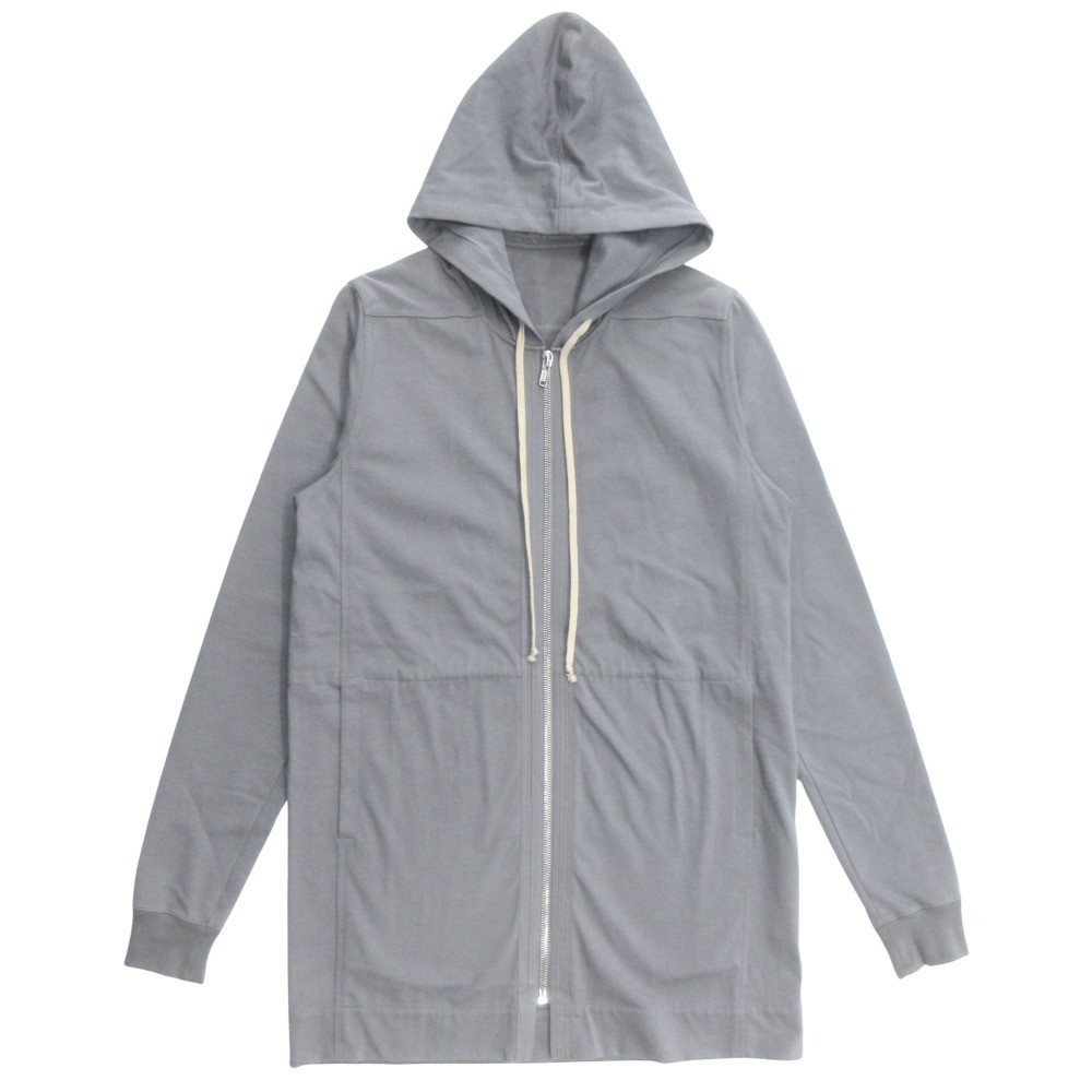 【中古】新品同様 Rick Owens リックオウエンス 19AW LARRY ラリー ジップアップ ロング パーカー スウェット カットソー サイズM グレー メンズ Re：MODE ブランド古着のリモード｜Re：MODE　ブランド古着のリモード