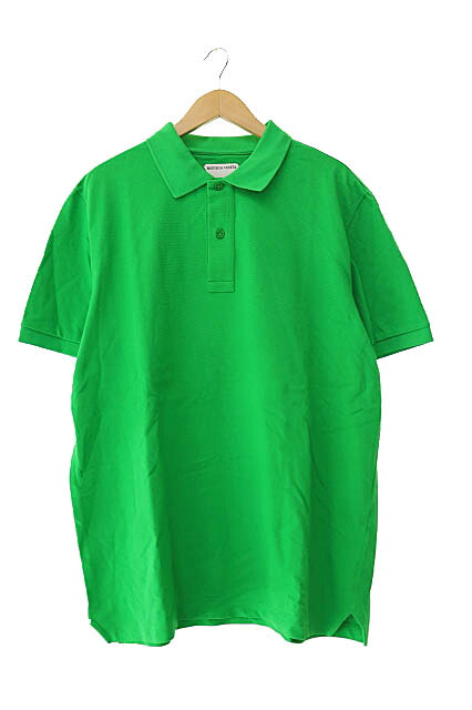 【中古】ボッテガヴェネタ BOTTEGA VENETA Piquet Short-Sleeve Polo Shirt ピケ ロゴ刺繍 半袖 ポロシャツ 2021 664260 V01G0 XL 緑グリーン ブランド古着ベクトル 中古☆AA★250921 メンズ