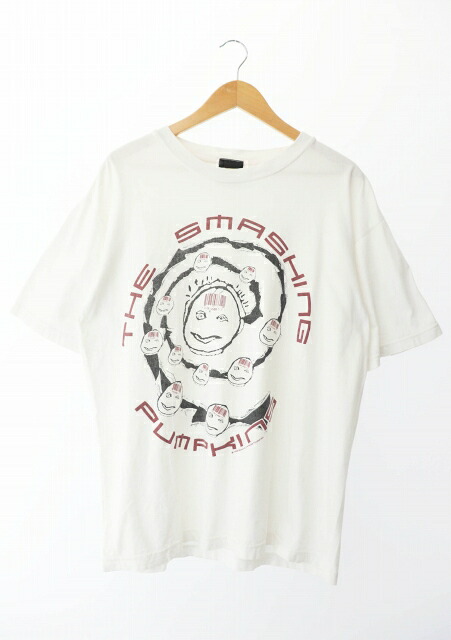 【中古】ヴィンテージ VINTAGE 90s 1996 THE SMASHING PUMPKINS LEAVE ME ALONE GIANT BODY スマッシング パンプキンズ リーヴ ミー アローン Tシャツ バンドT 半袖 白 ホワイト ブランド古着ベクトル 中古 240806 メンズ|ベクトル プリマベーラ店