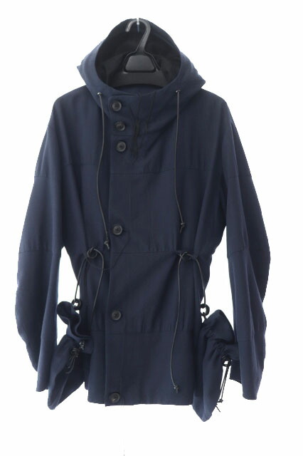 【中古】Nobuyuki Matsui ノブユキマツイ 24AW Ripple Hoodie リップル フーディー 裁断 加工 ジャケット ブルゾン 紺 ネイビー ブランド古着ベクトル 中古●■241117 メンズ