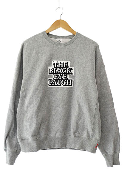 black eye patch ショート丈スウェット　グレー グレー（灰色）系 BlackEyePatch(ブラックアイパッチ