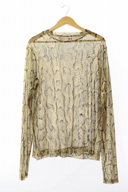 【中古】ドリスヴァンノッテン DRIES VAN NOTEN 25SS HORWICK PR M.K.LS.T-SHIRT 総柄 長袖Tシャツ M ベージュ ブランド古着ベクトル 中古 ☆AA★ 250903