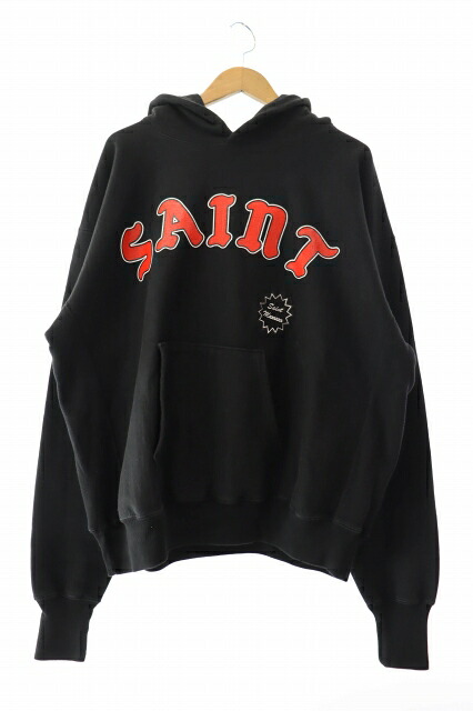 【中古】セントマイケル SAINTMICHAEL 24SS HOODIE/ARCH SAINT ロゴ プリント フーディー パーカー SM-YS8-0000-037 L 黒 ブラック ブランド古着ベクトル 中古 ☆AA★ 250908｜ベクトル プリマベーラ店 18,469円