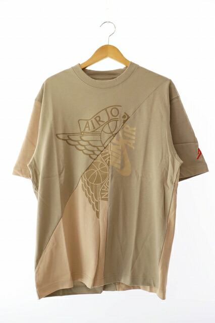【中古】ナイキ NIKE Air Jordan エアジョーダン × Travis Cactus Jack トラヴィス カクタス ジャック T-Shirt プリント 半袖Tシャツ CW3168-247 L ベージュ ブランド古着ベクトル 中古 ☆AA★■ 251010