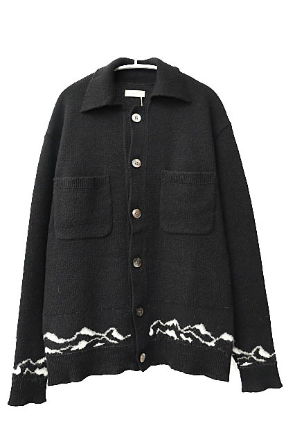 【中古】STEAF スティーフ 25AW POLO KNIT CARDIGAN NIGHT BLACK ポロ ニット カーディガン ジャケット S25AW-K01 L 黒ブラック ブランド古着ベクトル 中古●■251003 メンズ