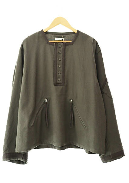 【中古】MATSUFUJI マツ科フジ 25AW Milling Wool Pullover Jacket ミ輪っか 縮絨 羊毛 ティーシャツ 上衣 M253-0103 3 TAUPE トープ ブランド名古着ベクター 中古●■251007 メンズ
