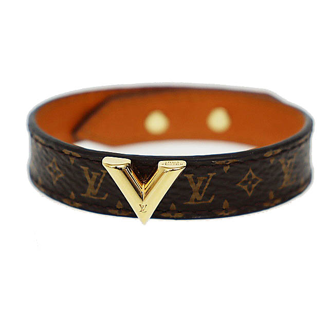 【中古】ルイヴィトン LOUIS VUITTON ブレスレット エセンシャルV モノグラム レザー バングル 17 M6042G ブランド古着ベクトル 中古▲■251028 レディース