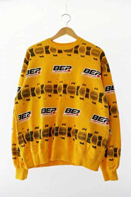 【中古】ブラックアイパッチ THE BLACK EYE PATCH BEP Jeans Tire Bordered Crewsweat ジーンズ タイヤ ボーダード クルー スウェット トレーナー M オレンジ ブランド古着ベクトル 中古 251004