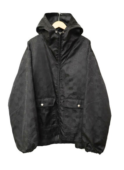【中古】グッチ GUCCI OFF THE GRID オフザグリッド GGパターン 総柄ロゴ フーデッド ジップ ジャケット ブルゾン 631105 52 黒ブラック ブランド古着ベクトル 中古☆AA★251012 メンズ 44,330円