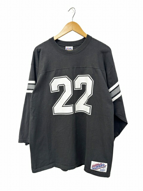 【中古】スタンダード カリフォルニア STANDARD CALIFORNIA 25SS Heavyweight Logo Football T ヘビーウェイト ロゴ フットボール プリント 半袖 Tシャツ XL ウォッシュドブラック ブランド古着ベクトル 中古●260326 メンズ