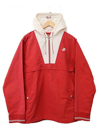【中古】シュプリーム SUPREME ×NIKE SB ナイキ エスビー 09SS WORLD FAMOUS ANORAK ワールドフェイマス ロゴ アノラック パーカー 347876-648 L 赤レッド ブランド古着ベクトル 中古☆AA★260111 メンズ