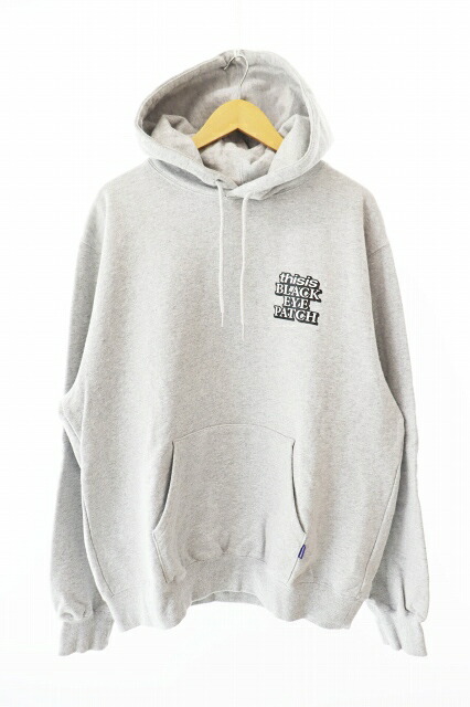 【中古】ブラックアイパッチ THE BLACK EYE PATCH × thisisneverthat ディスイズネバーザット Hoodie ロゴ プリント フーディー パーカー L グレー ブランド古着ベクトル 中古251030 メンズ 【ベクトル 古着】 251030