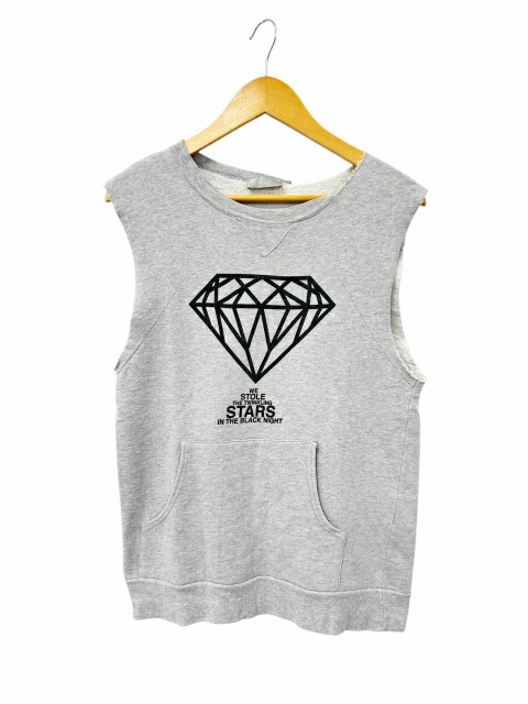 【中古】クリスチャンディオール Dior HOMME 06SS エディ期 Graphic Sleeveless Sweatshirt グラフィック ノースリーブ 汗水 ティーシャツ 灰 薄墨色 ブランド名古着ベクター 中古260324 メンズ