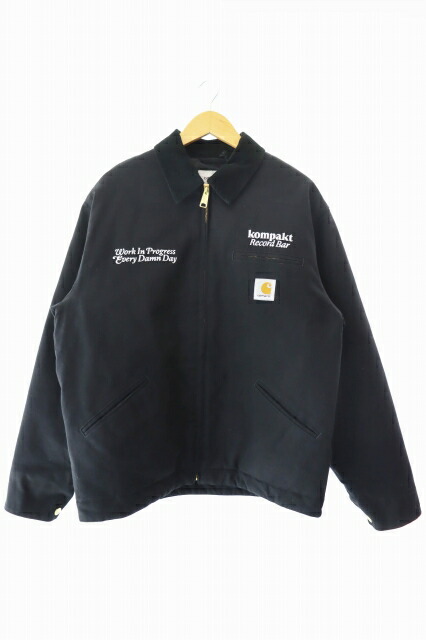 【中古】カーハート carhartt WIP × Kompakt Record Bar コンパクト レコード バー Detroit Jacket デトロイト ジャケット A252053 M 黒 ブラック ブランド古着ベクトル 中古■ 251202 メンズ