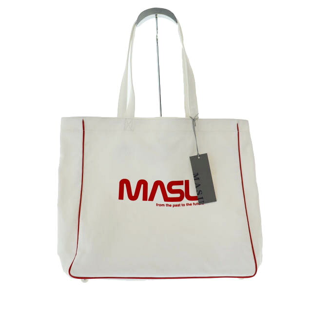 【中古】MASU エムエーエスユー 25AW EXPLORER TOTE BAG エクスプローラー ロゴ プリント トート バッグ M25F9OJ009 白ホワイト ブランド古着ベクトル 中古●▲■251207 メンズ