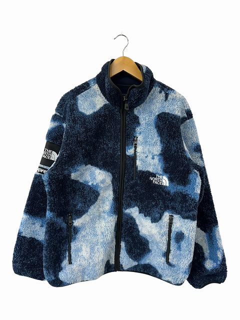 【中古】シュプリーム SUPREME × The North Face ザ ノース フェイス 21AW Bleached Denim Print Fleece Jacket ブリーチド デニム プリント フリース ジャケット M ブルー ブランド古着ベクトル 中古★260109 メンズ 【ベクトル 古着】 260109