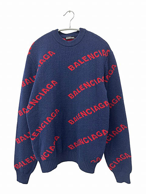 楽天市場】【中古】 BALENCIAGA （バレンシアガ） ﾛｺﾞ ｼﾞｬｶﾞｰﾄﾞﾆｯﾄ