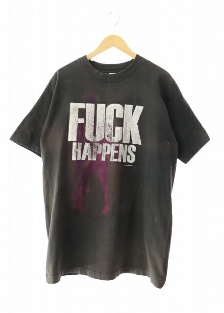 【中古】ヴィンテージ VINTAGE 80s 1988 SOUNDGARDEN サウンドガーデン Fuck Happens S/S T-Shirt ファック ハプンズ Tシャツ 半袖 L 黒 ブラック ブランド古着ベクトル 中古 260108 メンズ｜ベクトル プリマベーラ店