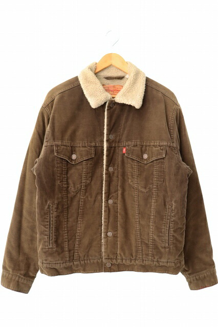 【中古】リーヴァイズジーンズ Levi\u0027s コール天 ボア 上衣 上衣 70520 M 茶 赤銅色 ブランド名古着ベクター 中古 260107 メンズ