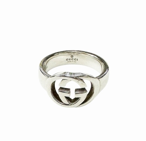 【中古】グッチ GUCCI インターロッキングG ブリット 輪っか 925 11号 しろがね色 ブランド名古着ベクター 中古☆AA★▲■260212 メンズ