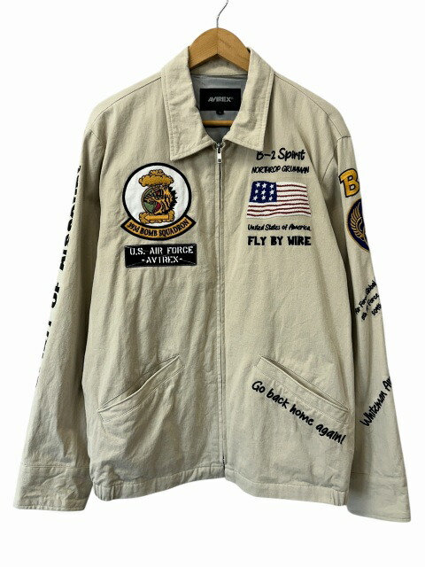 【中古】アヴィレックス AVIREX U.S.A.F. B-2 JACKET L大きさ 6102143 ミリタリー ジップアップ 上衣 ベージュ ブランド名古着ベクター 中古 ● 260204 メンズ 【ベクター 古着】 260204