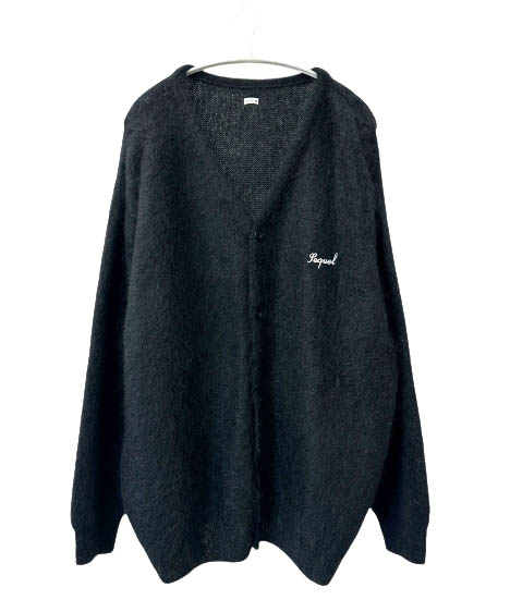 【中古】シークエル SEQUEL 25AW MOHAIR CARDIGAN BLACK ロゴ刺繍 モヘヤ モヘア ニット カーディガン XL 黒ブラック ブランド古着ベクトル 中古260202 メンズ｜ベクトル プリマベーラ店