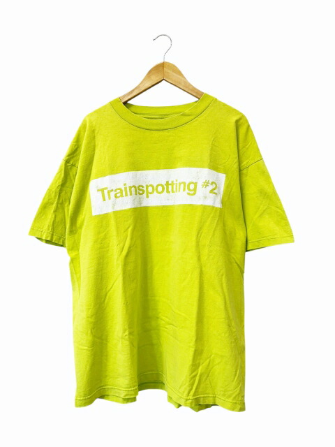 【中古】ヴィンテージ VINTAGE 90s Trainspotting #2 Box Logo Movie Promo トレインスポッティング ボックス席 ロゴタイプ ティーシャツ 活動写真T 半袖 XL 黄緑 ライトグリーン ブランド名古着ベクター 中古 260207 メンズ
