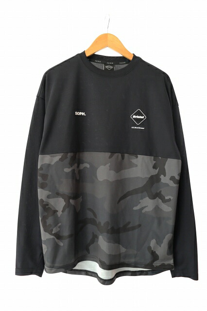 【中古】エフシーレアルブリストル F.C.Real Bristol FCRB 21AW L/S CAMOUFLAGE TEAM TOP ロング衣袂 長袖 化けの皮 野球クラブ いの一番 ティーシャツ FCRB-212060 M 黒 黒いこと ブランド名古着ベクター 中古●260213 メンズ Tシャツ・カットソー-トップス-メンズファッション