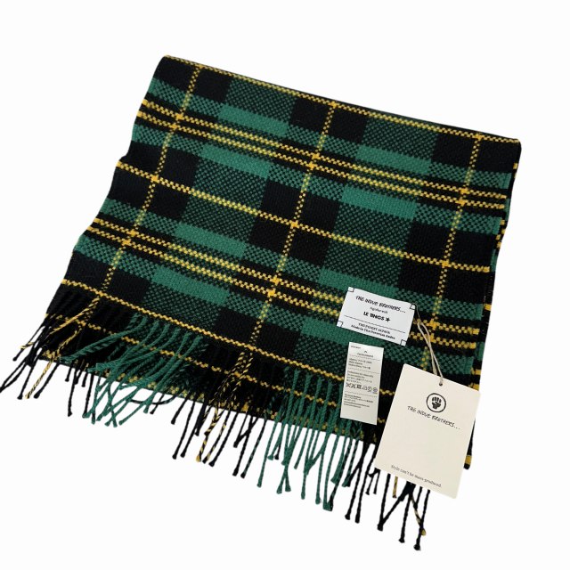 【中古】イノウエブラザーズ THE INOUE BROTHERS 25AW Market Check Scarf マーケット チェック柄 アルパカ 100％ スカーフ マフラー TIB-ALAC2102LT 緑グリーン ブランド古着ベクトル 中古●▲■260215 メンズ レディース