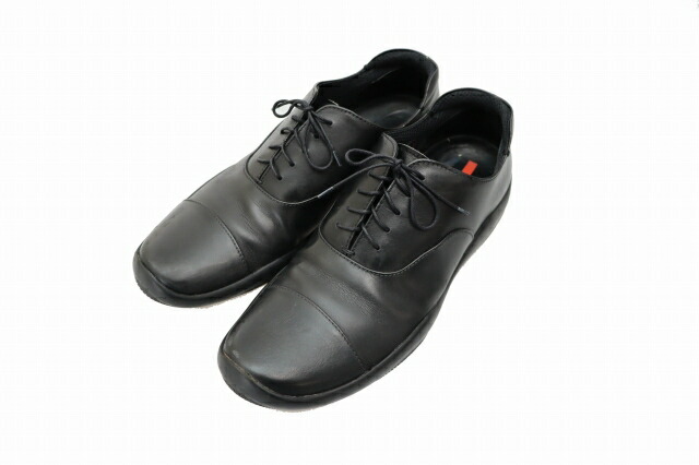 【中古】プラダ PRADA CALZATURE UOMO VITELLO SPORT ヴィッテロ 運動競技 なめし革 シューズ なおなお書き0756 8.5 黒 黒いこと ブランド名古着ベクター 中古▲260516 メンズ