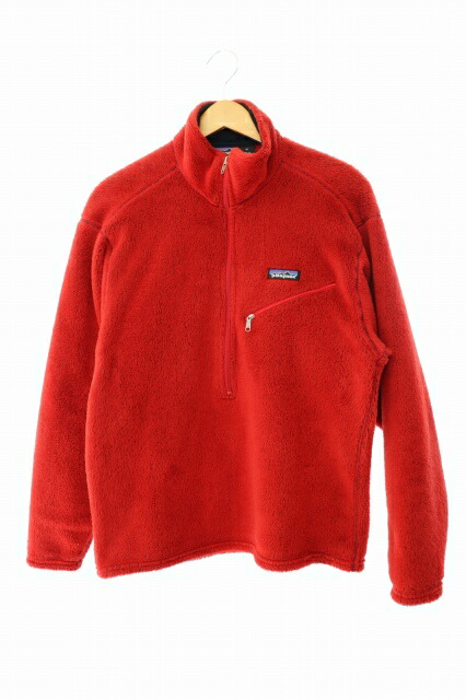 【中古】パタゴニア Patagonia 00s レギュレーターR2 初期 ロゴ 刺繍 ハーフジップ フリース プルオーバー USA製 25195 FA00 M 赤 レッド ブランド古着ベクトル 中古260214 メンズ