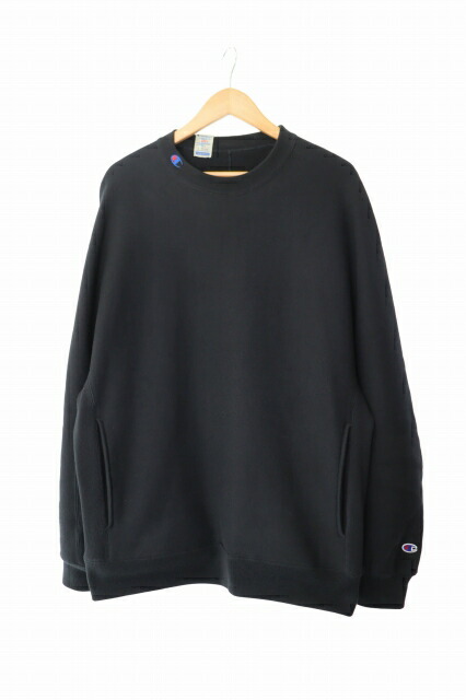 【中古】檀那ハリウッド N.HOOLYWOOD ×CHAMPION はやりっ児 REVERSE WEAVE CRENNECK SWEAT 逆さま ウィーブ 労働者の一団のど首 汗水 調教師 C8-X017 L 黒 黒いこと ブランド名古着ベクター 中古260301 メンズ