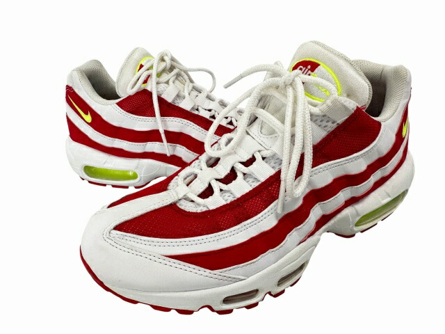 【中古】ナイキ NIKE AIR MAX 95 Marine Day Red 大気圏マックス95 マリンデイレッド 2019 CQ3644-171 25.5 赤いこと 白いこと ブランド名古着ベクター 中古▲260603 メンズ
